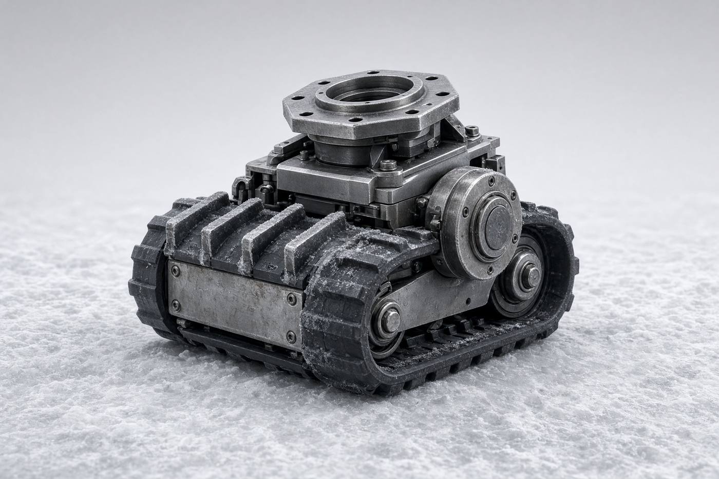 Paw rubber track cassette with eight-bolt ankle flange
