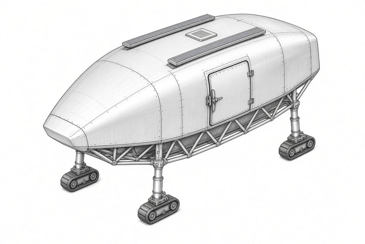 Heighliner Skimmer hull on a frozen ridge
